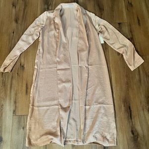 Women’s champagne color long blazer duster size L